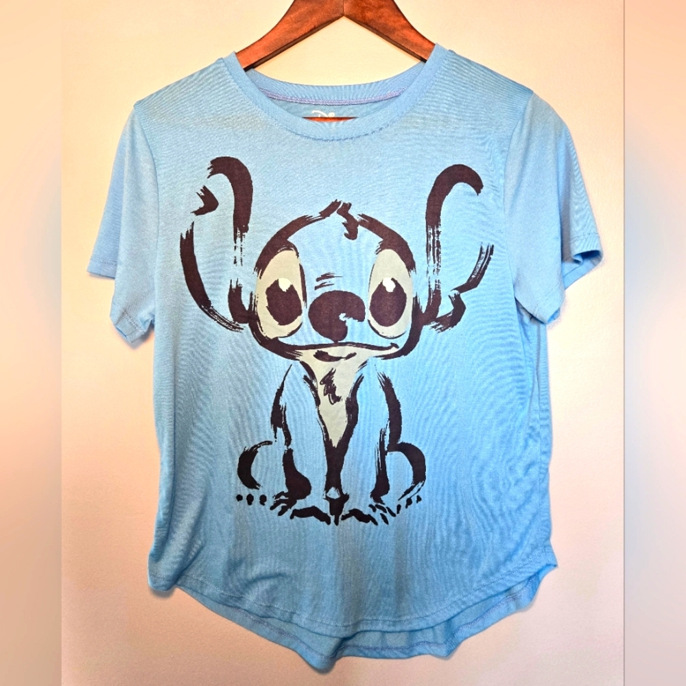 Disney Juniors Stitch T-Shirt Size Large (11/13)‎ Blue Lightweight